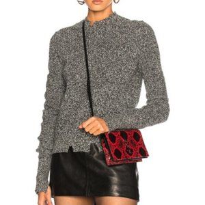 HELMUT LANG Distressed Marled Cotton-blend Sweater In Charcoal